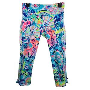 Lilly Pulitzer Weekender Crop Leggings SZ Med UPF 50+ Dive In Preppy Resort